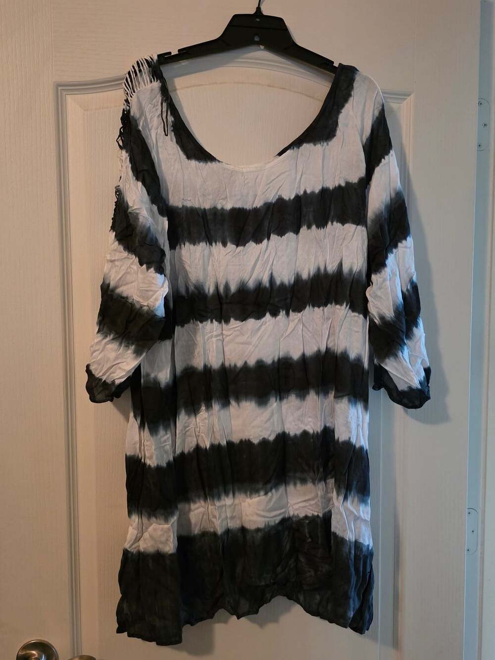 NWT Swimsuits For All Black And White Tie Dye Cover Up Dress Size 22/24